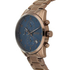 Hugo Boss Skymaster 1513788 Silver Case Blue Dial Brown Metal Men's Watch