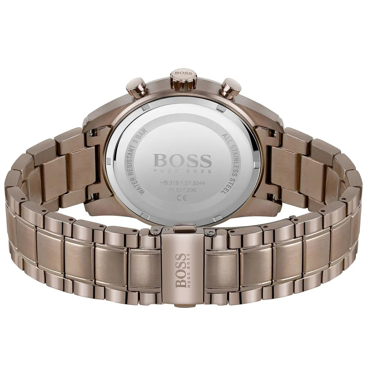 Hugo Boss Skymaster 1513788 Silver Case Blue Dial Brown Metal Men's Watch