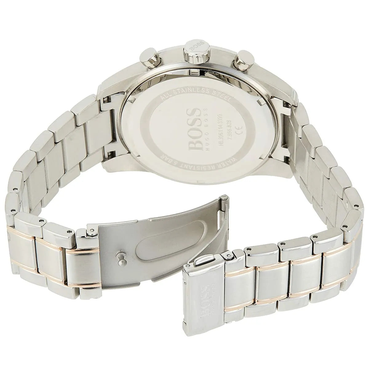 Hugo Boss Skymaster 1513789 Two-Tone Silver Rose Gold Case Gray Dial Men's Watch