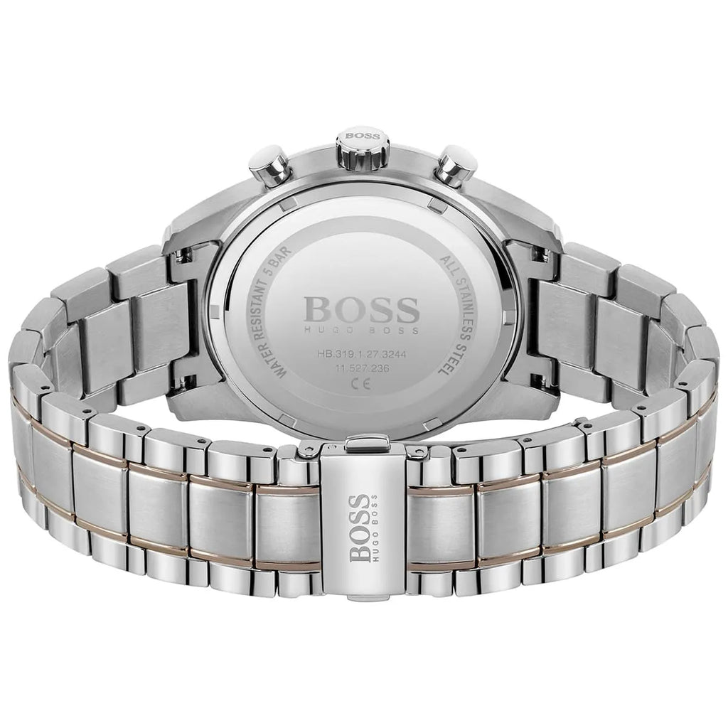 Hugo Boss Skymaster 1513789 Two-Tone Silver Rose Gold Case Gray Dial Men's Watch