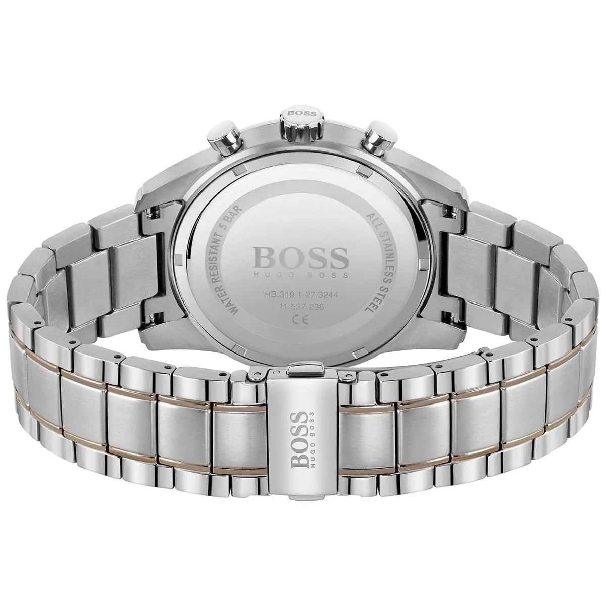 Hugo Boss Skymaster 1513789 Two-Tone Silver Rose Gold Case Gray Dial Men's Watch