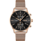 Hugo Boss Associate 1513806 Rose Gold Ion-Plated Stainless Steel Mesh Bracelet Men's Watch
