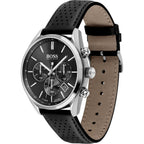 Hugo Boss Champion 1513816 Silver Case Black Dial Black Leather Men's Watch