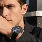 Hugo Boss Champion 1513816 Silver Case Black Dial Black Leather Men's Watch
