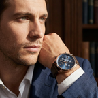Hugo Boss Champion 1513817 Rose Gold Case Blue Dial Brown Leather Men's Watch