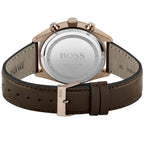 Hugo Boss Champion 1513817 Rose Gold Case Blue Dial Brown Leather Men's Watch