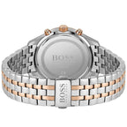 Hugo Boss Associate 1513840 Two-Tone Silver Rose Gold Case Black Dial Men's Watch