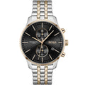Hugo Boss Associate 1513840 Two-Tone Silver Rose Gold Case Black Dial Men's Watch