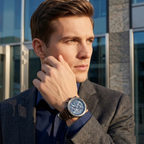 Hugo Boss Pilot Edition Chrono 1513852 Grey Case Blue Dial Brown Leather Men's Watch