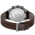 Hugo Boss Pilot Edition Chrono 1513852 Grey Case Blue Dial Brown Leather Men's Watch