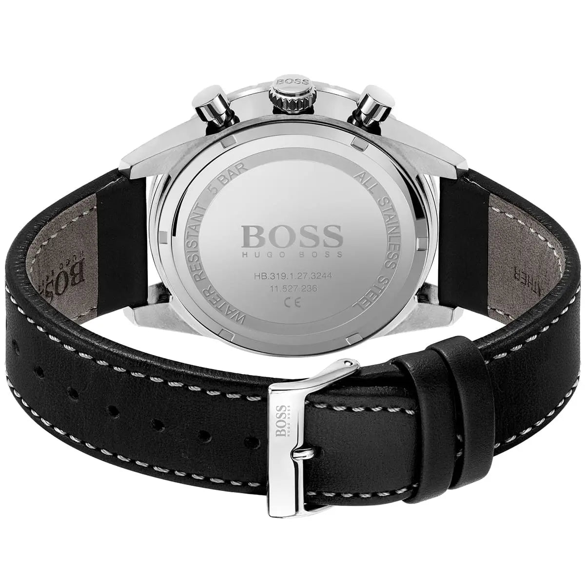 Hugo Boss Pilot Edition 1513853 Silver Case Black Dial Black Leather Men's Watch