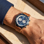 Hugo Boss Santiago 1513860 Silver Case Blue Dial Brown Leather Men's Watch
