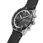 Hugo Boss Santiago 1513864 Silver Case Black Dial Black Leather Men's Watch