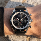 Hugo Boss Santiago 1513864 Silver Case Black Dial Black Leather Men's Watch