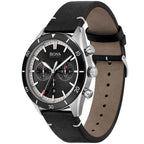 Hugo Boss Santiago 1513864 Silver Case Black Dial Black Leather Men's Watch