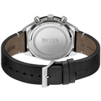 Hugo Boss Santiago 1513864 Silver Case Black Dial Black Leather Men's Watch