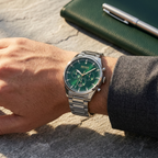 Hugo Boss Pioneer 1513868 Silver Case Green Dial Silver Metal Men's Watch