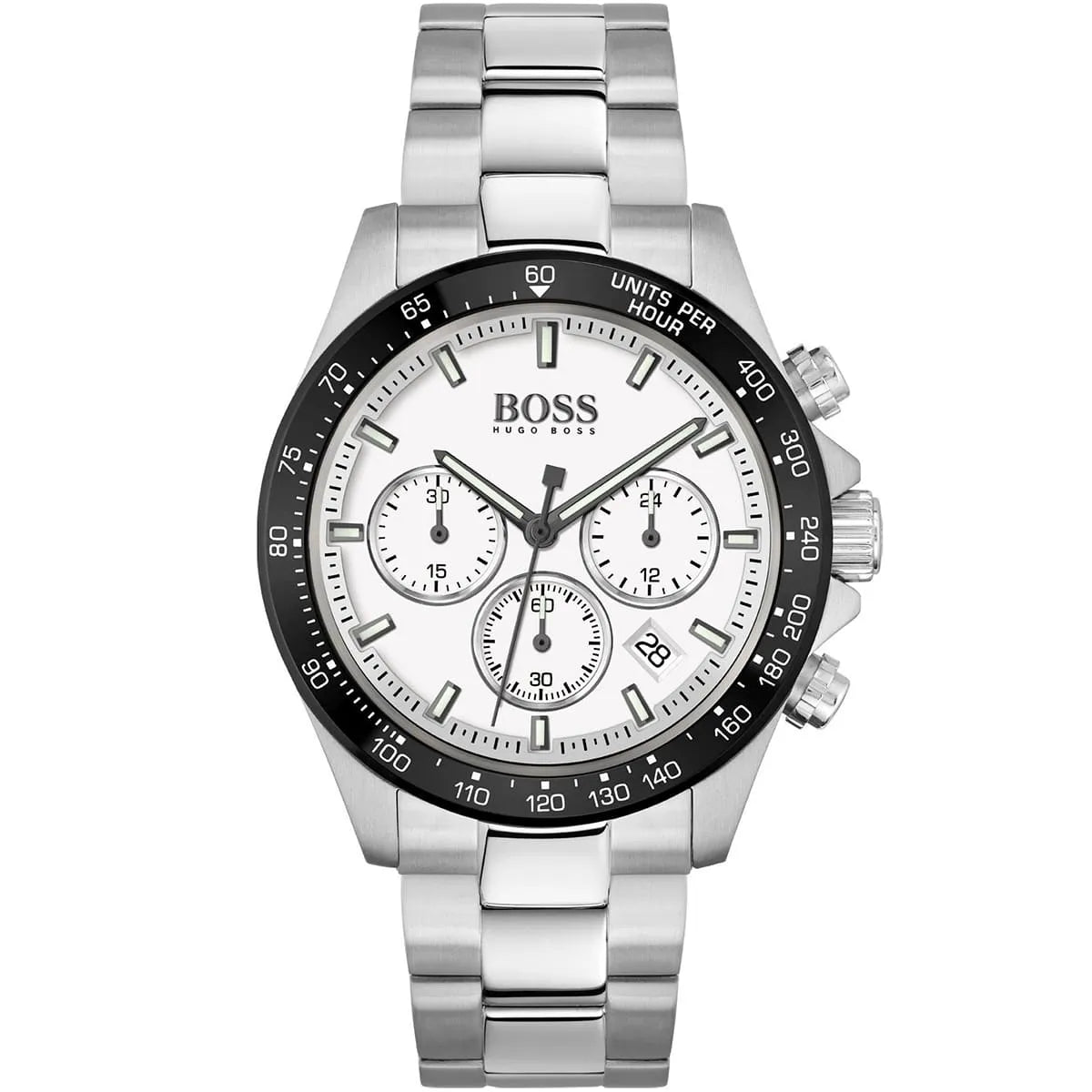 Hugo Boss Volane 1513875 Chronograph White Dial Men's Silver Metal Watch