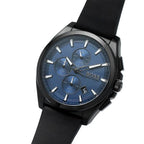 Hugo Boss Grandmaster 1513883 Black Case Blue Textured Dial Black Leather Men's Watch