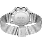 Hugo Boss Pilot Edition 1513886 Silver Case Black Dial Silver Mesh Bracelet Men's Watch