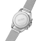 Hugo Boss Admiral Chronograph 1513904 Silver Black Dial Mesh Men's Watch