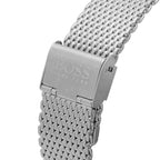 Hugo Boss Admiral Chronograph 1513904 Silver Black Dial Mesh Men's Watch