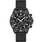 Hugo Boss Admiral 1513918 Black Ocean Plastic Case Black Dial Black Fiber Men's Watch