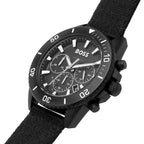 Hugo Boss Admiral 1513918 Black Ocean Plastic Case Black Dial Black Fiber Men's Watch