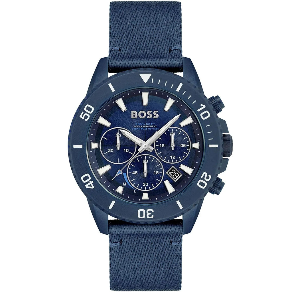 Hugo Boss Admiral 1513919 Blue Ocean Plastic Case Blue Dial Blue Fiber Men's Watch