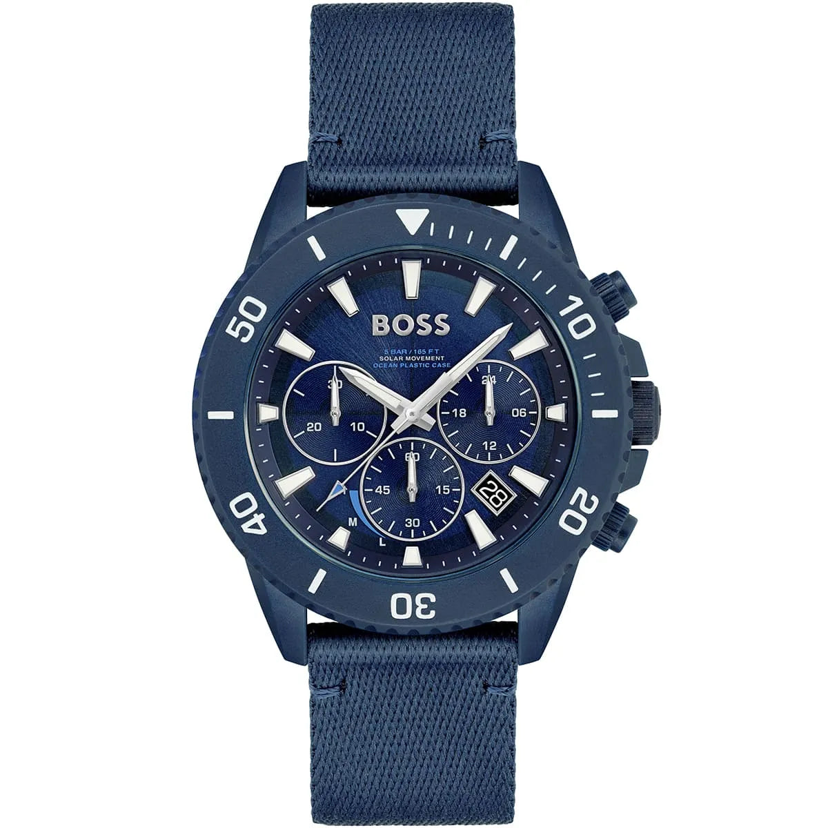 Hugo Boss Admiral 1513919 Blue Ocean Plastic Case Blue Dial Blue Fiber Men's Watch