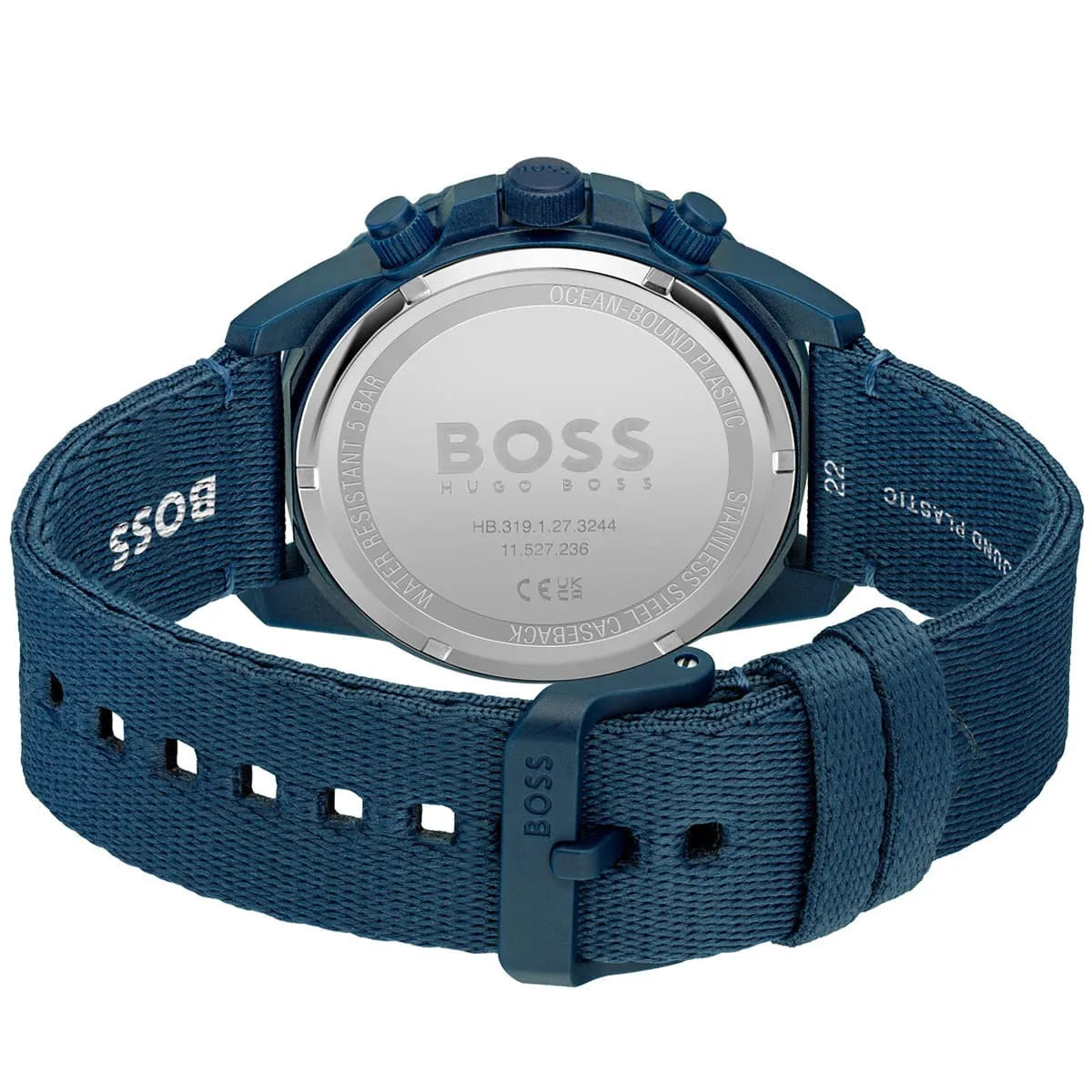 Hugo Boss Admiral 1513919 Blue Ocean Plastic Case Blue Dial Blue Fiber Men's Watch
