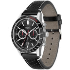 Hugo Boss Allure 1513920 Silver Case Black Dial Black Leather Men's Watch