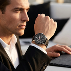 Hugo Boss Allure 1513920 Silver Case Black Dial Black Leather Men's Watch