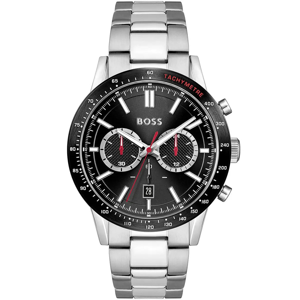 Hugo Boss Allure 1513922 Silver Case Black Dial Silver Metal Men's Watch