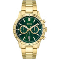 Hugo Boss Allure 1513923 Gold Ion-Plated Stainless Steel Green Dial Men's Watch