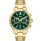 Hugo Boss Allure 1513923 Gold Ion-Plated Stainless Steel Green Dial Men's Watch