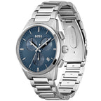 Hugo Boss Dapper 1513927 Silver Case Blue Dial Silver Metal Link Men's Watch