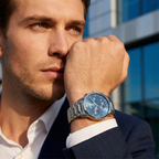 Hugo Boss Dapper 1513927 Silver Case Blue Dial Silver Metal Link Men's Watch