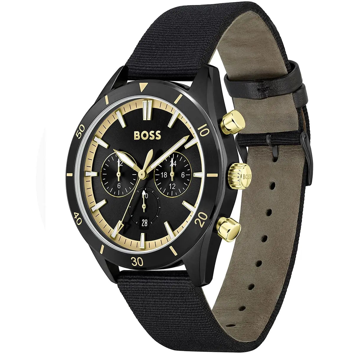 Hugo Boss Santiago 1513935 Black Case Black Dial Black Synthetic Fiber Men's Watch