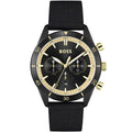 Hugo Boss Santiago 1513935 Black Case Black Dial Black Synthetic Fiber Men's Watch