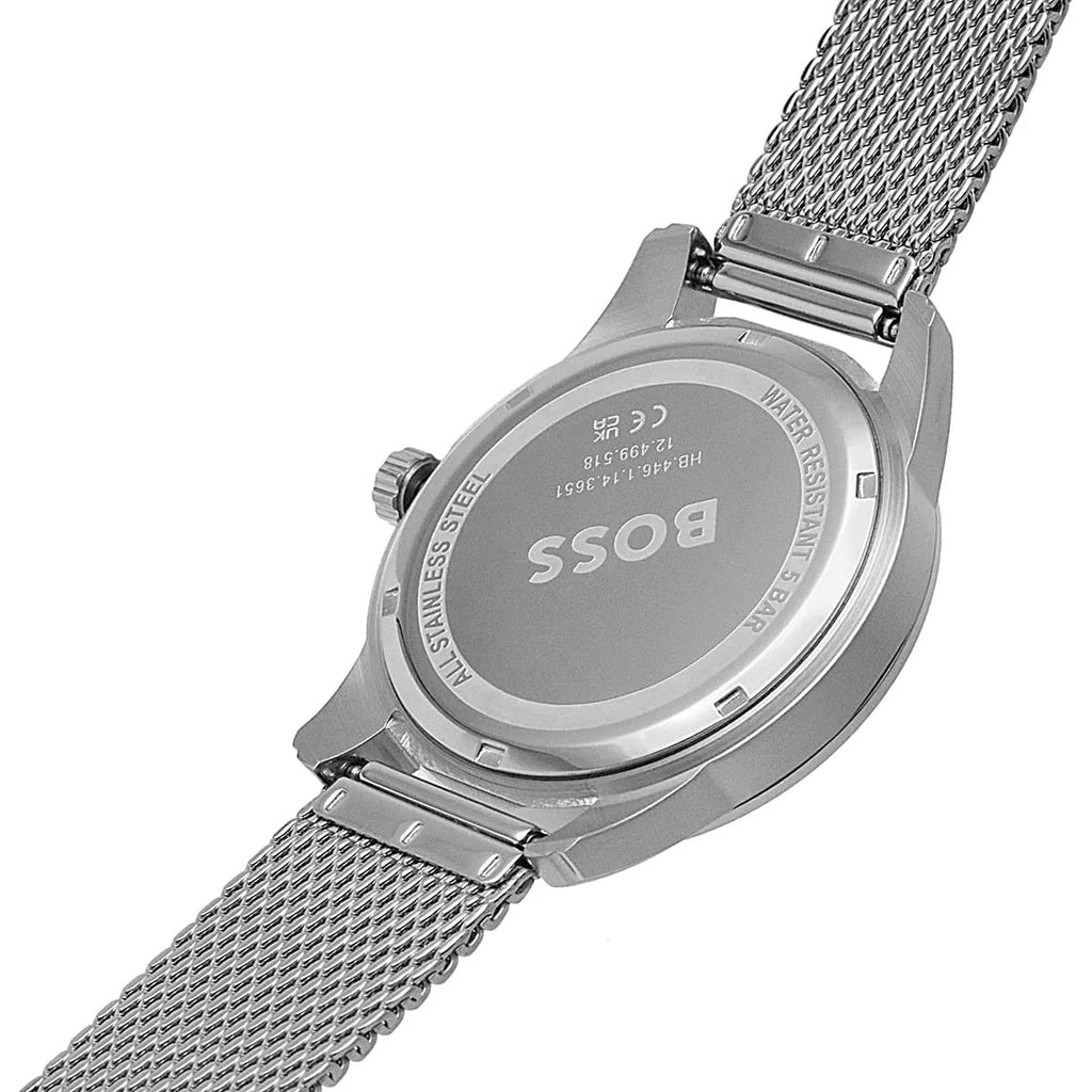 Hugo Boss Sophio 1513942 Silver Case Blue Dial Silver Mesh Bracelet Men's Watch