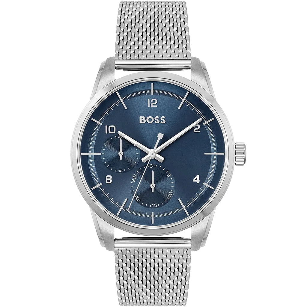 Hugo Boss Sophio 1513942 Silver Case Blue Dial Silver Mesh Bracelet Men's Watch