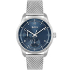 Hugo Boss Sophio 1513942 Silver Case Blue Dial Silver Mesh Bracelet Men's Watch