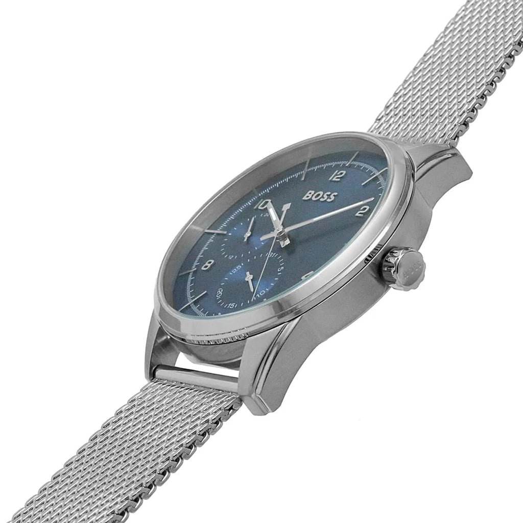Hugo Boss Sophio 1513942 Silver Case Blue Dial Silver Mesh Bracelet Men's Watch