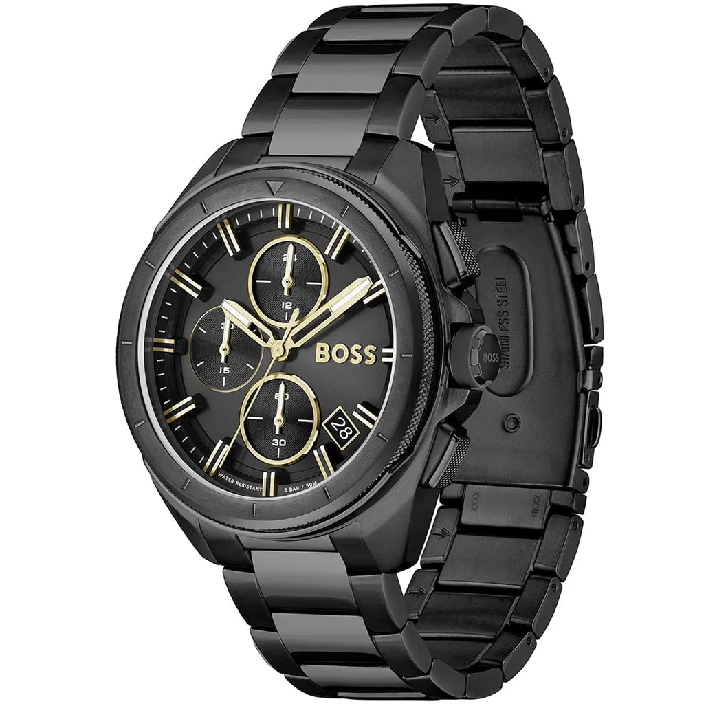 Hugo Boss Volane 1513950 Black Ion-Plated Case Black Dial Black Metal Men's Watch