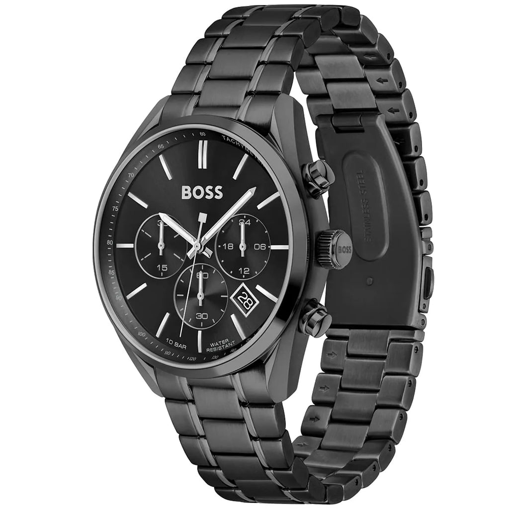 Hugo Boss Champion 1513960 Black Ion-Plated Stainless Steel Black Dial Men's Watch