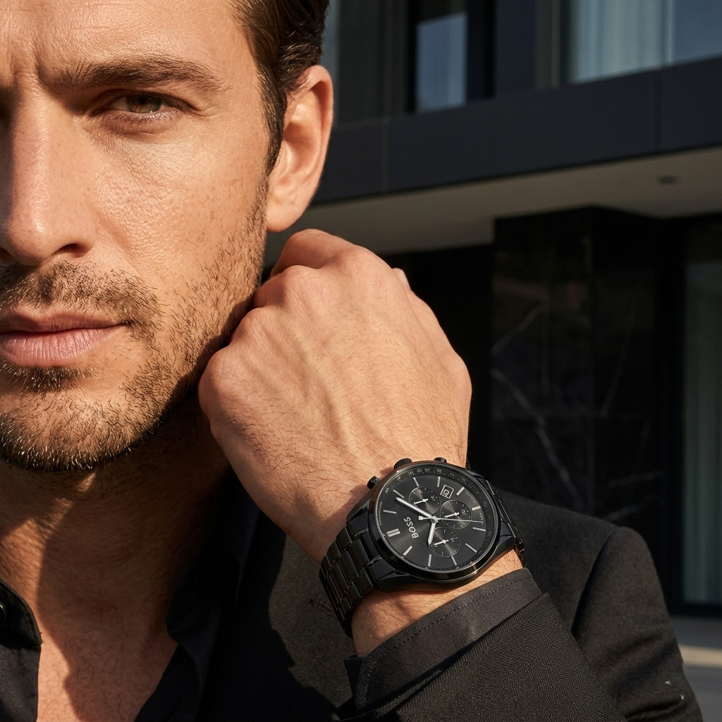 Hugo Boss Champion 1513960 Black Ion-Plated Stainless Steel Black Dial Men's Watch