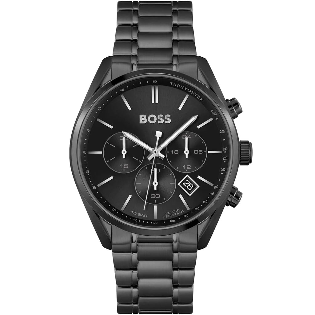 Hugo Boss Champion 1513960 Black Ion-Plated Stainless Steel Black Dial Men's Watch