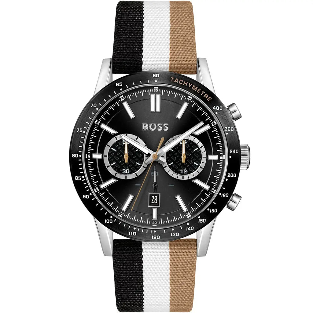 Hugo Boss Allure 1513963 Black Case Black Dial Multicolored Fiber Men's Watch