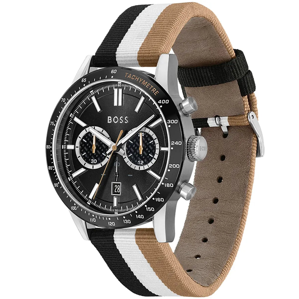 Hugo Boss Allure 1513963 Black Case Black Dial Multicolored Fiber Men's Watch